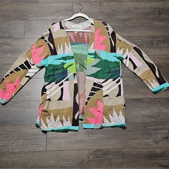 Anthropologie Aldomartins Cardigan Sweater Geometric Print - Picture 2 of 8
